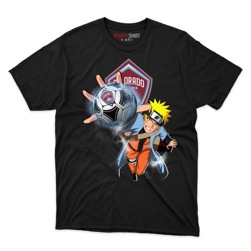 MLS Colorado Rapids Naruto Unisex Cotton Graphic Tee, Anime Ninja Crossover Shirt for Game Day Fans