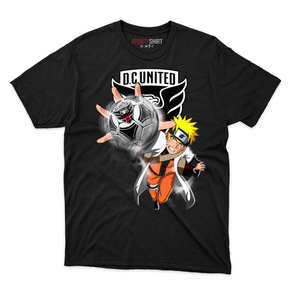 MLS DC United Naruto Unisex Cotton Graphic Tee, Anime Ninja Crossover Shirt for Game Day Fans