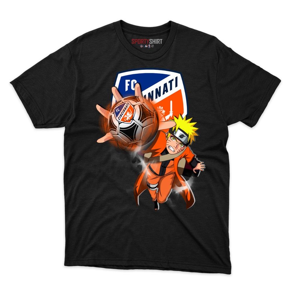 MLS FC Cincinnati Naruto Unisex Cotton Graphic Tee, Anime Ninja Crossover Shirt for Game Day Fans