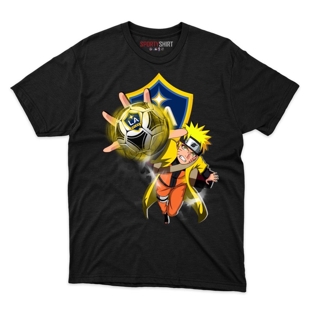 MLS LA Galaxy Naruto Unisex Cotton Graphic Tee, Anime Ninja Crossover Shirt for Game Day Fans