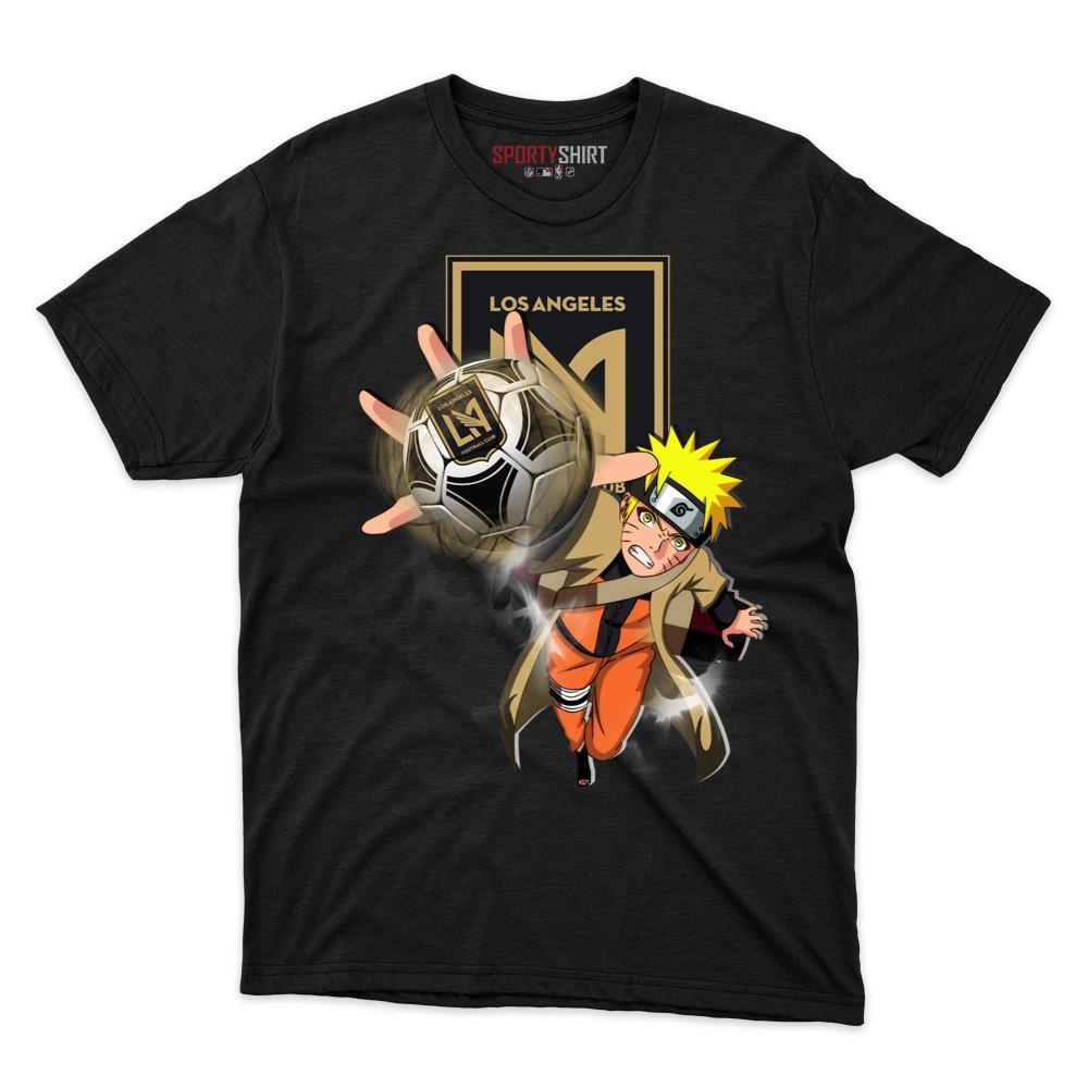 MLS Los Angeles FC Naruto Unisex Cotton Graphic Tee, Anime Ninja Crossover Shirt for Game Day Fans