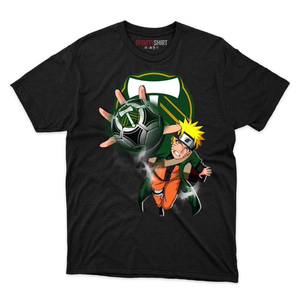 MLS Portland Timbers Naruto Unisex Cotton Graphic Tee, Anime Ninja Crossover Shirt for Game Day Fans