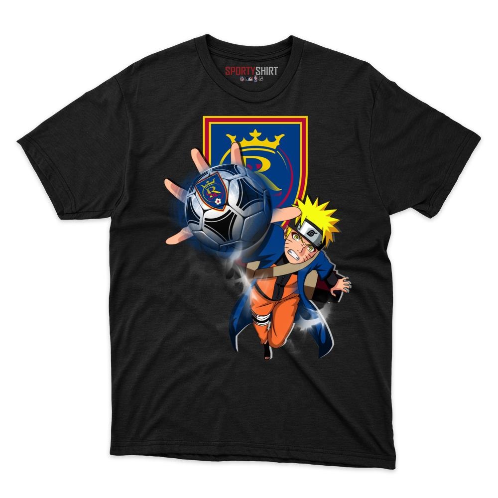 MLS Real Salt Lake Naruto Unisex Cotton Graphic Tee, Anime Ninja Crossover Shirt for Game Day Fans