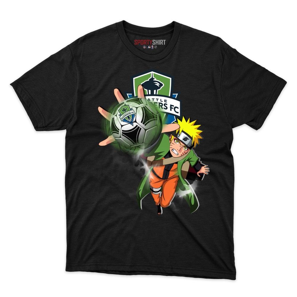 MLS Seattle Sounders FC Naruto Unisex Cotton Graphic Tee, Anime Ninja Shirt for Game Day Fans