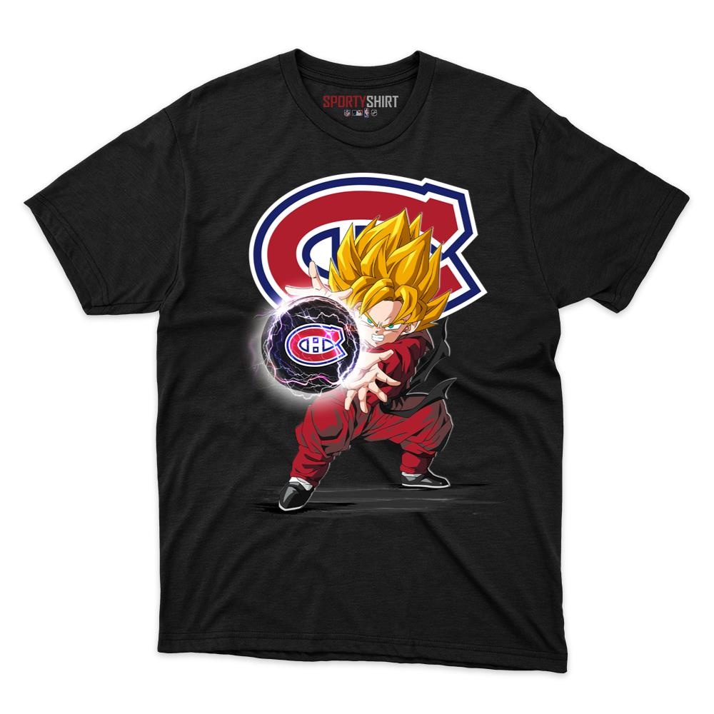 Montreal Canadiens Goku Dragon Ball Z Unisex Cotton Tee, Anime Saiyan Graphic Shirt, Game Day Fan Gift