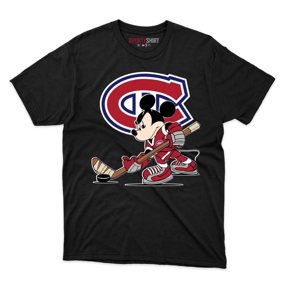 Montreal Canadiens Mickey Mouse Player Unisex Cotton Tee, Disney Cartoon Mascot Graphic Shirt, Fan Gift