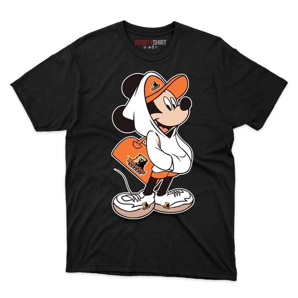 Morgan State Bears Mickey Mouse Unisex Cotton Tee, Disney Cartoon Crossover Graphic Shirt, Fan Gift