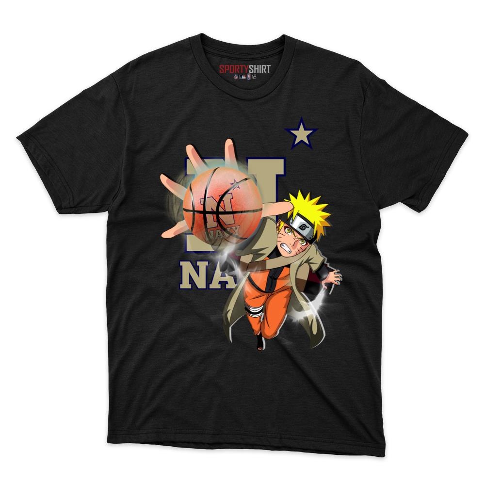 Navy Midshipmen Naruto Shippuden Unisex Cotton Tee, Anime Ninja Graphic Shirt, Game Day Fan Gift