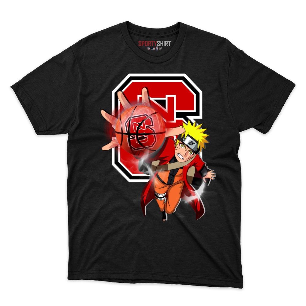 NC State Wolfpack Naruto Uzumaki Unisex Cotton Tee, Hidden Leaf Ninja Anime Graphic Shirt, Fan Gift
