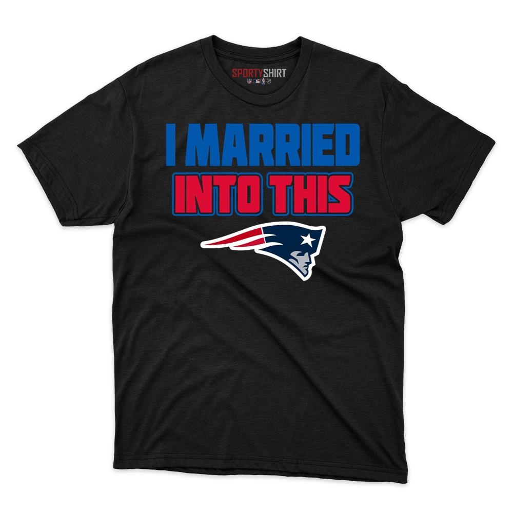 New England Patriots I Married Into This Unisex Cotton Tee, Funny Fan Graphic Shirt, Game Day Gift for In-Laws