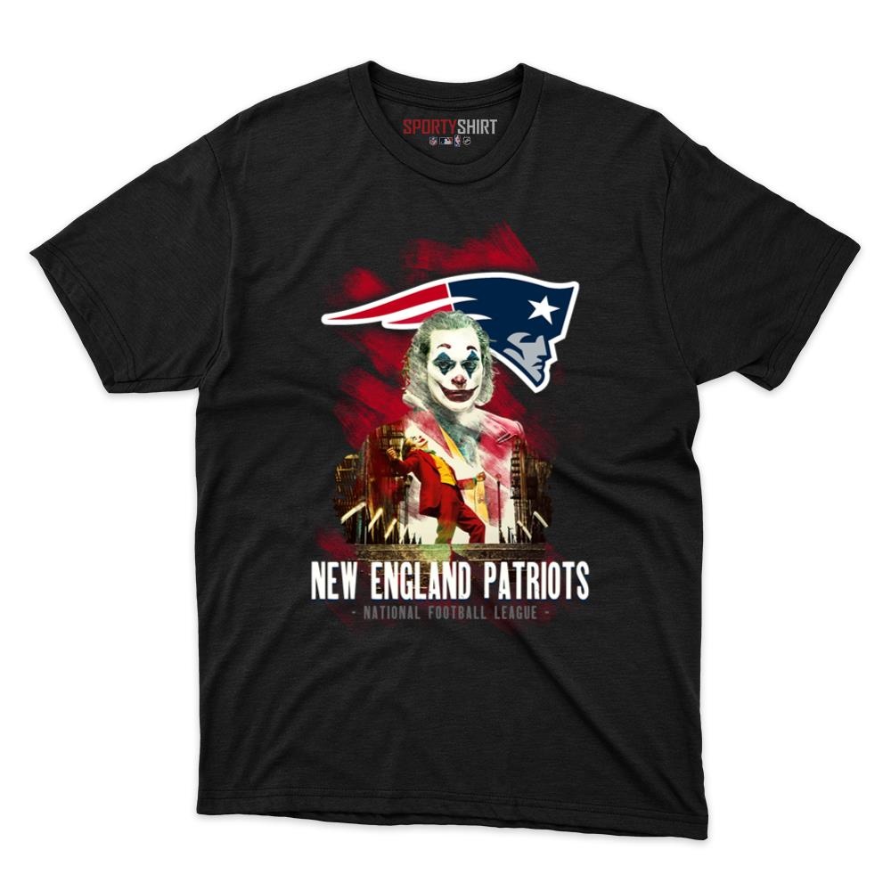 New England Patriots Put On A Happy Face Joker Unisex Cotton Tee, Funny Fan Graphic Shirt, Game Day Gift