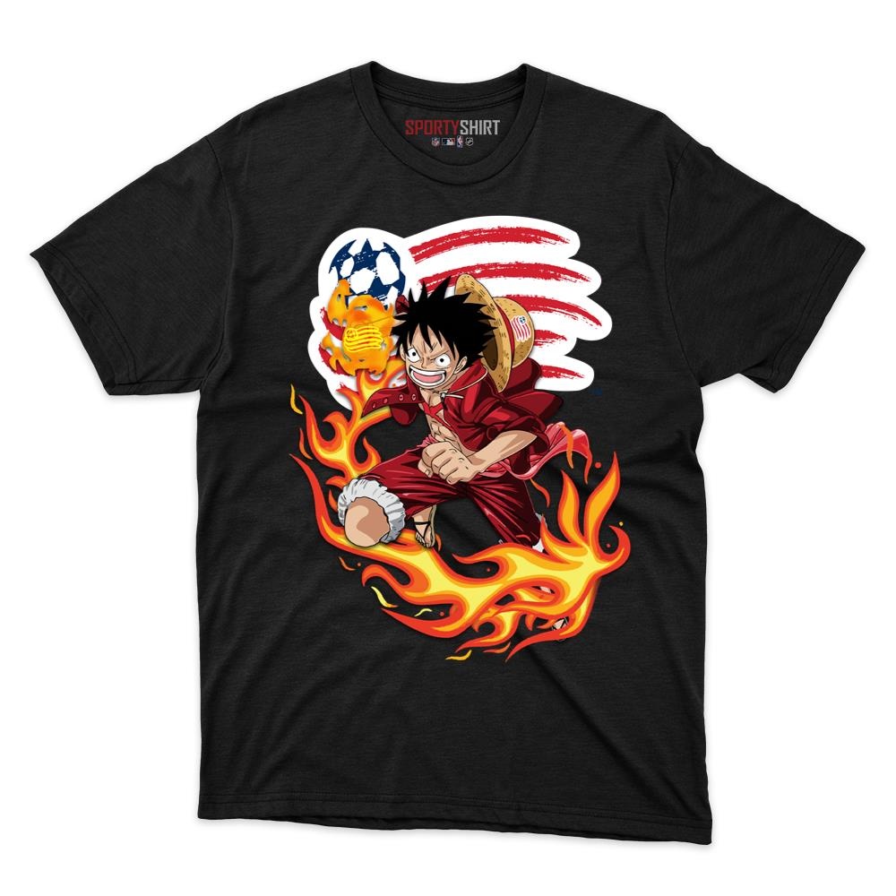 New England Revolution MLS Luffy One Piece Unisex Cotton Tee, Anime Pirate Graphic Shirt, Game Day Fan Gift