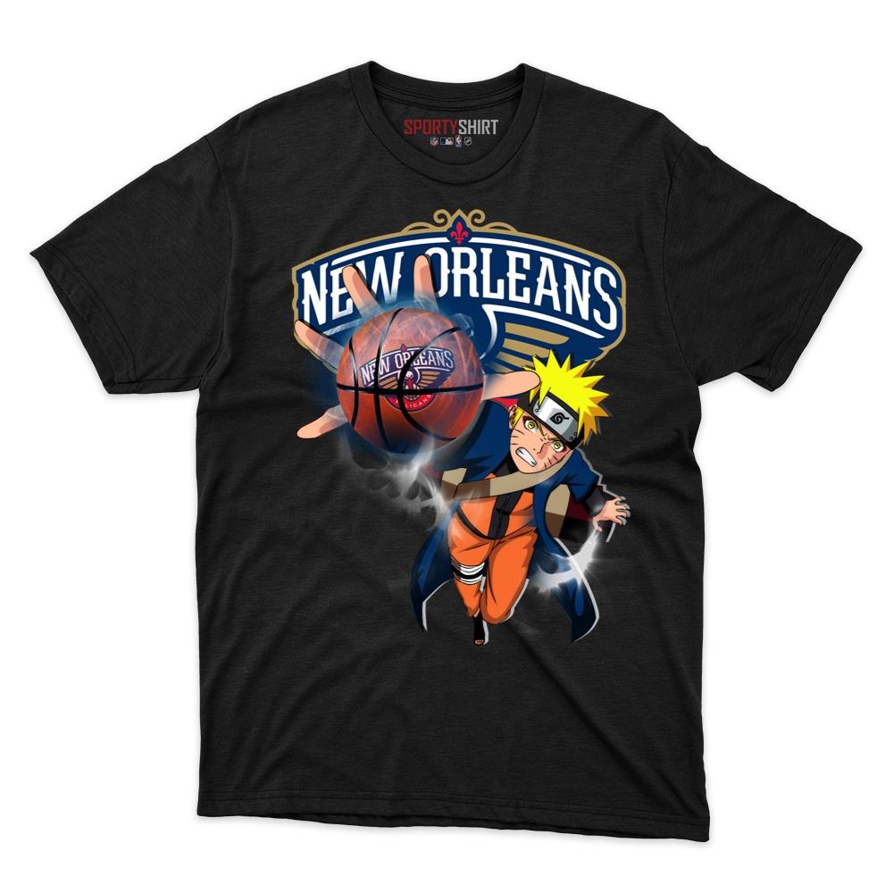 New Orleans Pelicans Naruto Shippuden Unisex Cotton Tee, Anime Ninja Graphic Shirt, Game Day Fan Gift