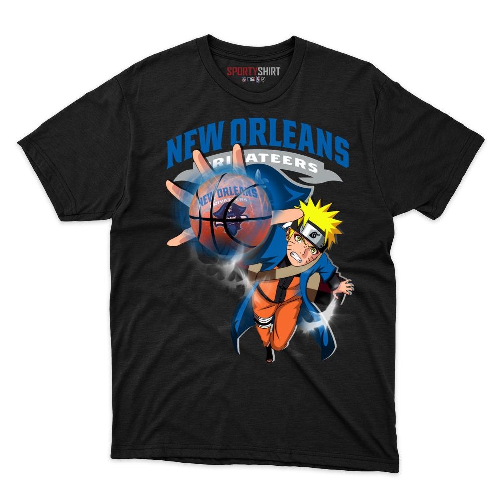 New Orleans Privateers Naruto Uzumaki Unisex Cotton Tee, Anime Ninja Crossover Graphic Shirt, Fan Gift