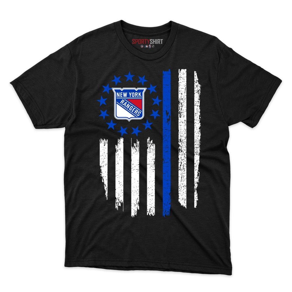 New York Rangers Betsy Ross Flag Unisex Cotton Graphic Tee, Patriotic American Hockey Fan Game Day Shirt