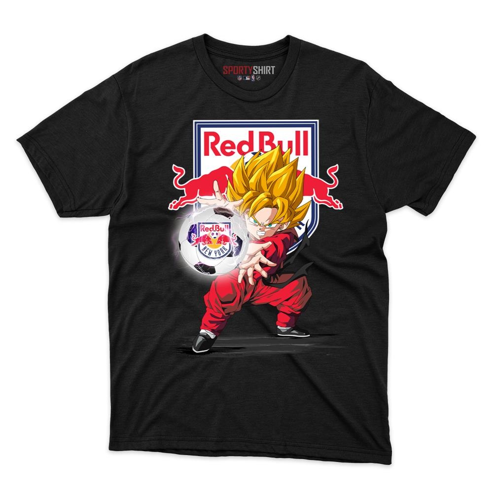 New York Red Bulls MLS Goku Dragon Ball Z Unisex Cotton Graphic Tee, Anime Soccer Fan Game Day Shirt