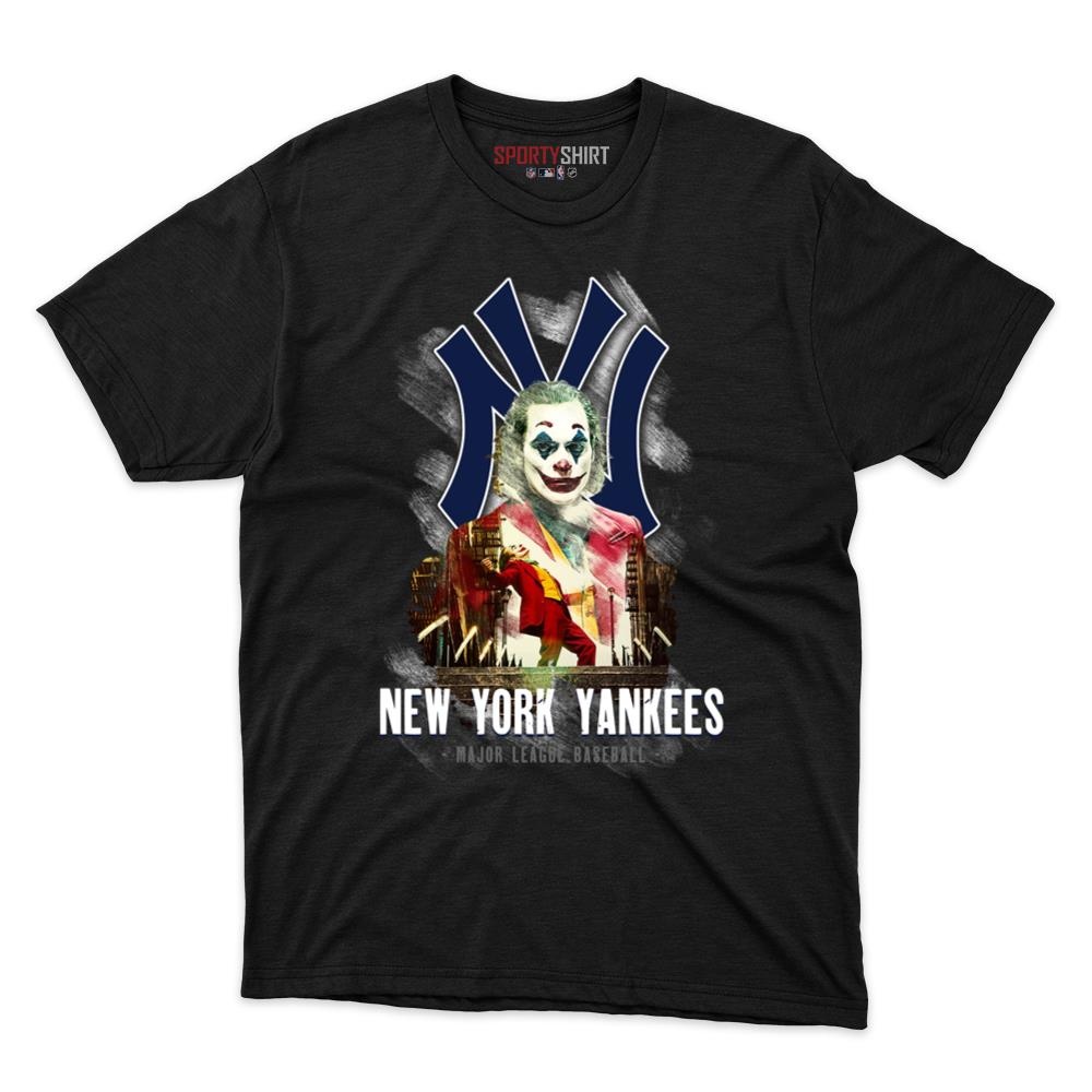 New York Yankees Put On A Happy Face Joker Unisex Cotton Graphic Tee, Funny Fan Shirt for Game Day