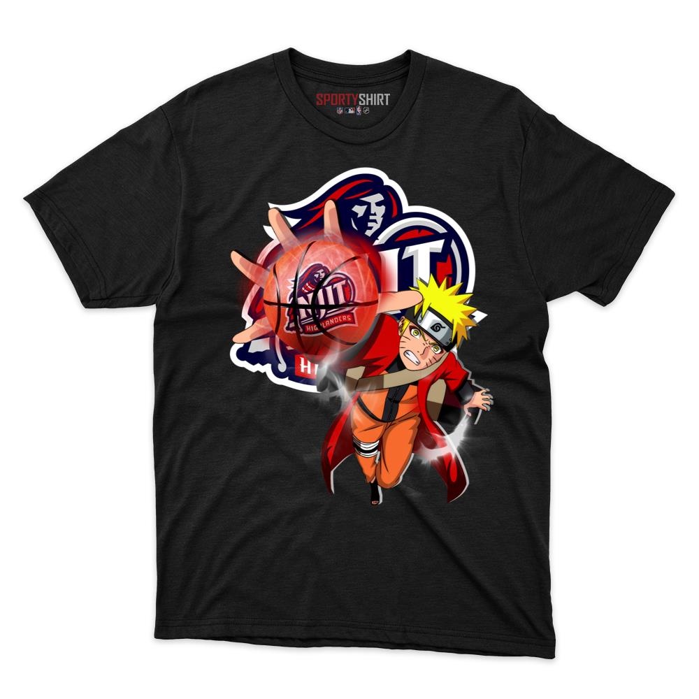 NJIT Highlanders Naruto Uzumaki Unisex Cotton Tee, Anime Ninja Crossover Graphic Shirt, Game Day Fan Gift