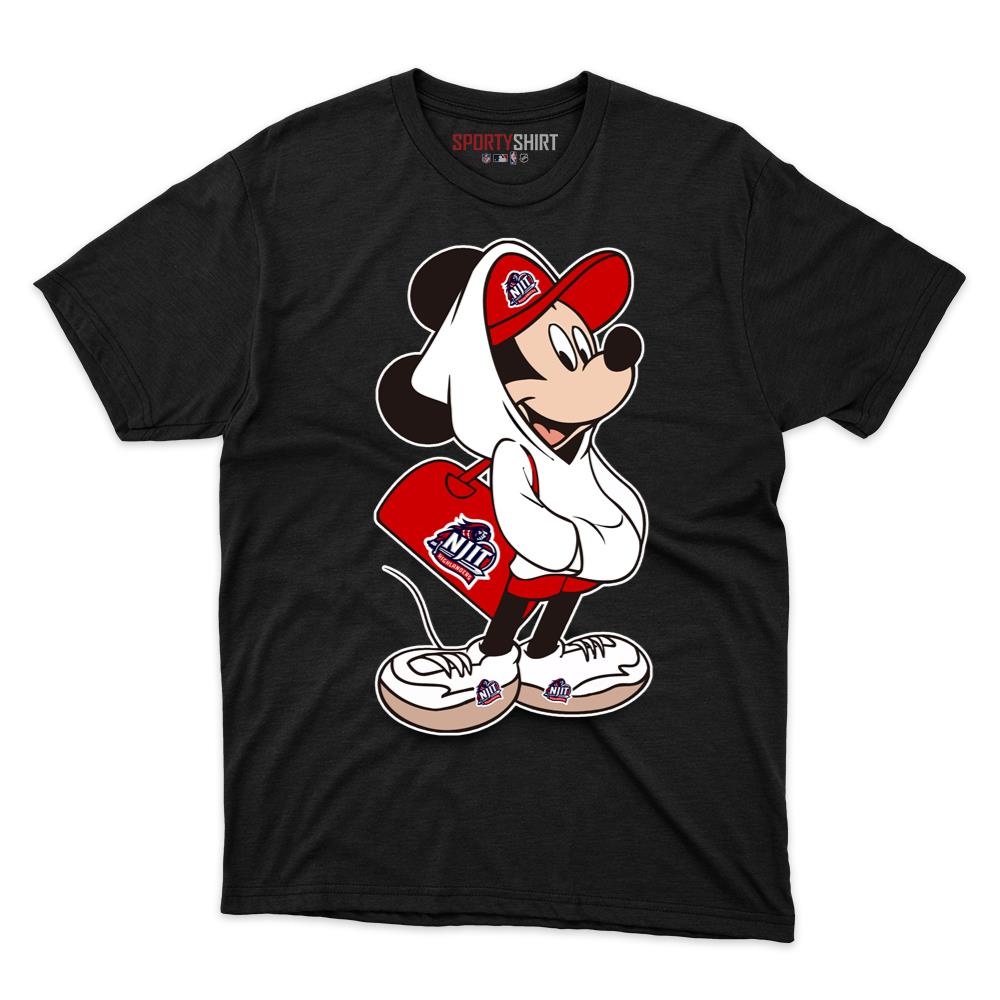 NJIT Highlanders Mickey Mouse Unisex Cotton Tee, Disney Cartoon Crossover Graphic Shirt, Game Day Fan Gift