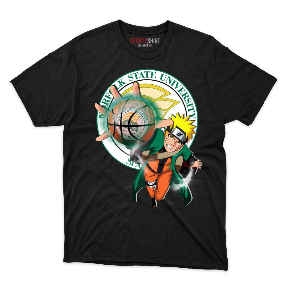 Norfolk State Spartans Naruto Ninja Unisex Cotton Graphic Tee, Hidden Leaf Anime Crossover Shirt, Game Day