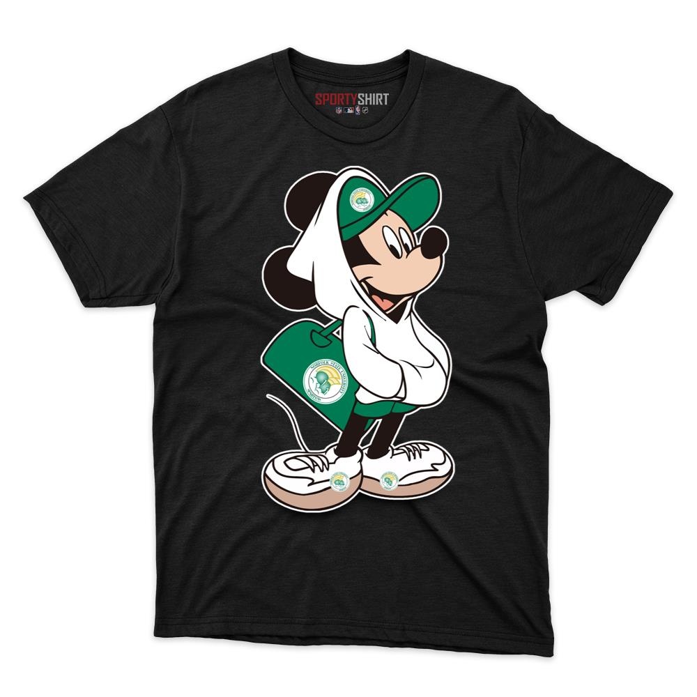 Norfolk State Spartans Mickey Mouse Unisex Cotton Graphic Tee, Disney Cartoon Crossover Shirt, Game Day