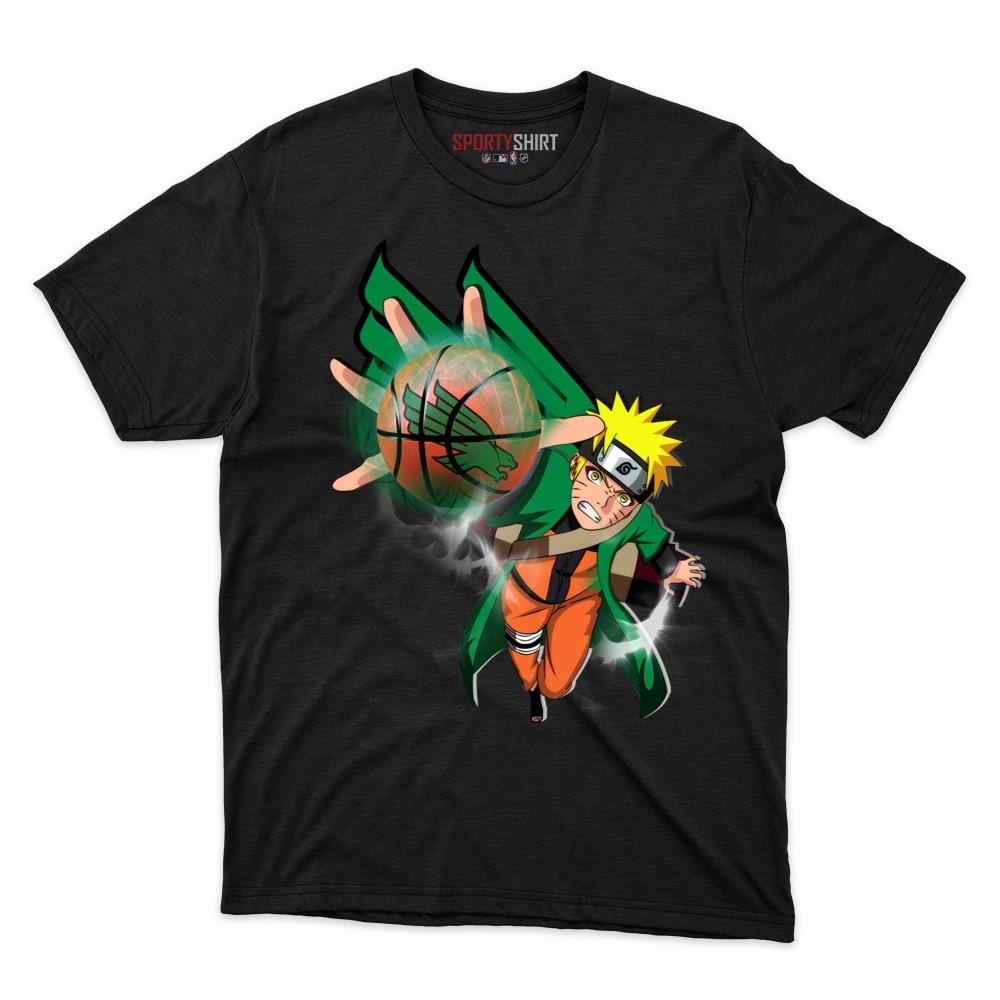 North Texas Mean Green Naruto Ninja Unisex Cotton Graphic Tee, Konoha Anime Crossover Shirt, Game Day Gift