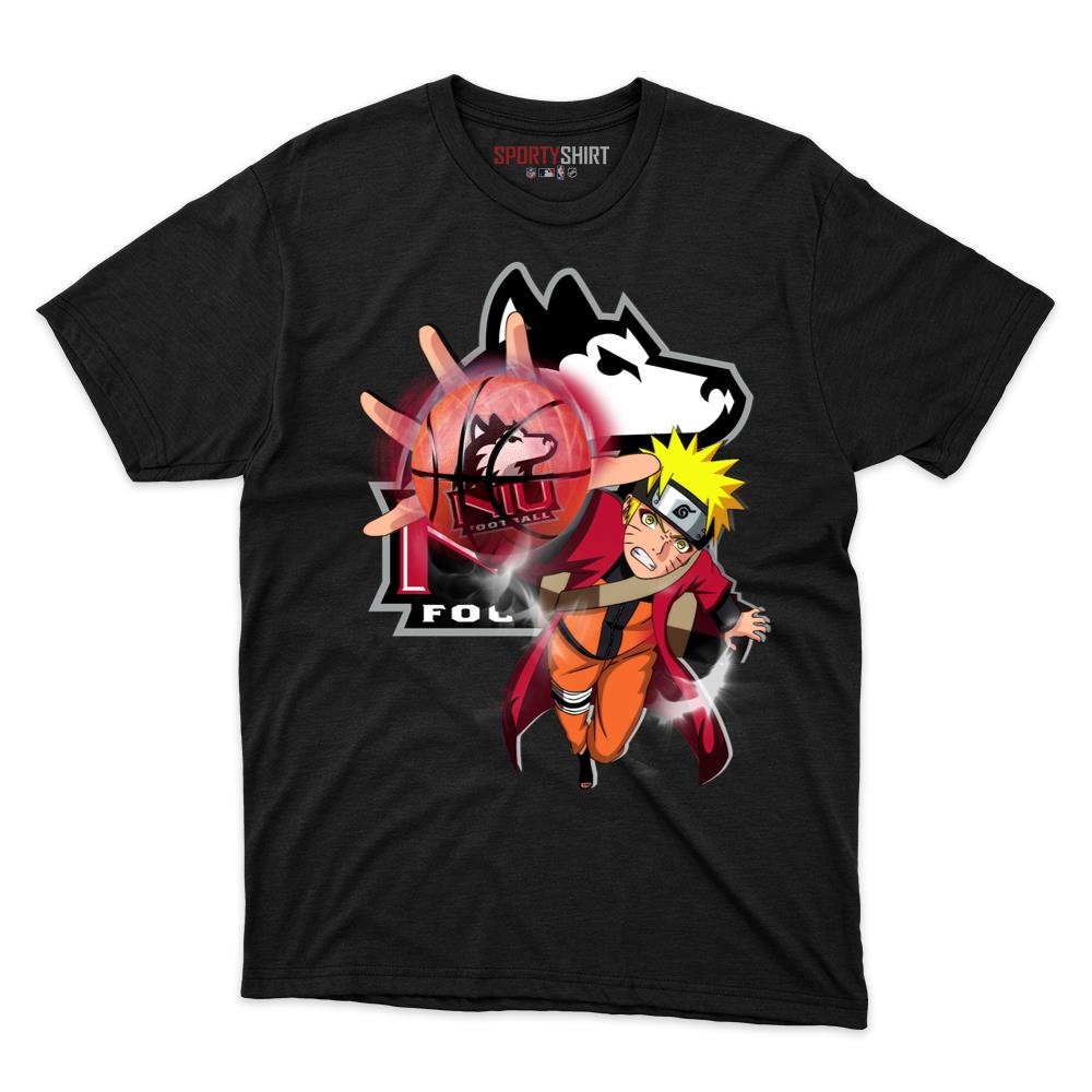 Northern Illinois Huskies Naruto Ninja Unisex Cotton Graphic Tee, Hidden Leaf Anime Crossover Shirt