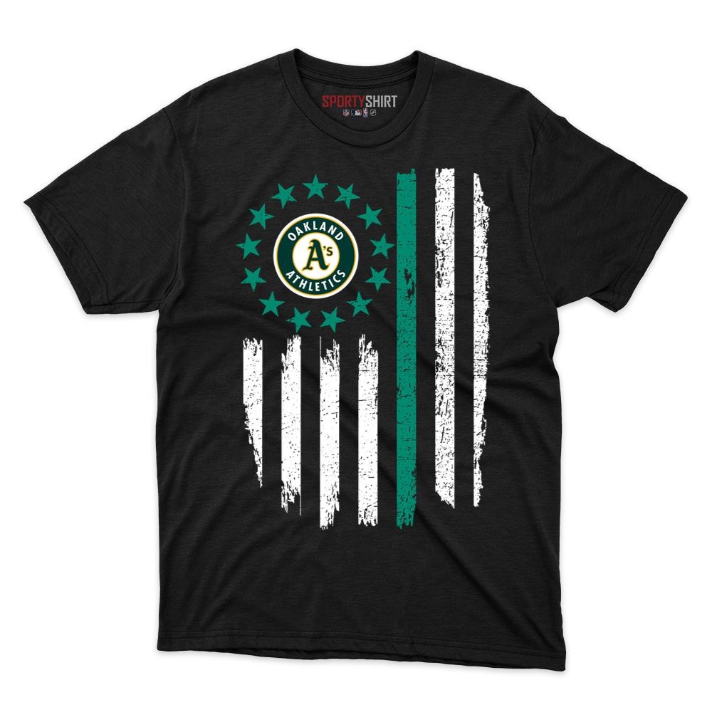 Oakland Athletics Betsy Ross Flag Unisex Cotton Graphic Tee, Patriotic 1776 Stars Shirt for Fourth of July