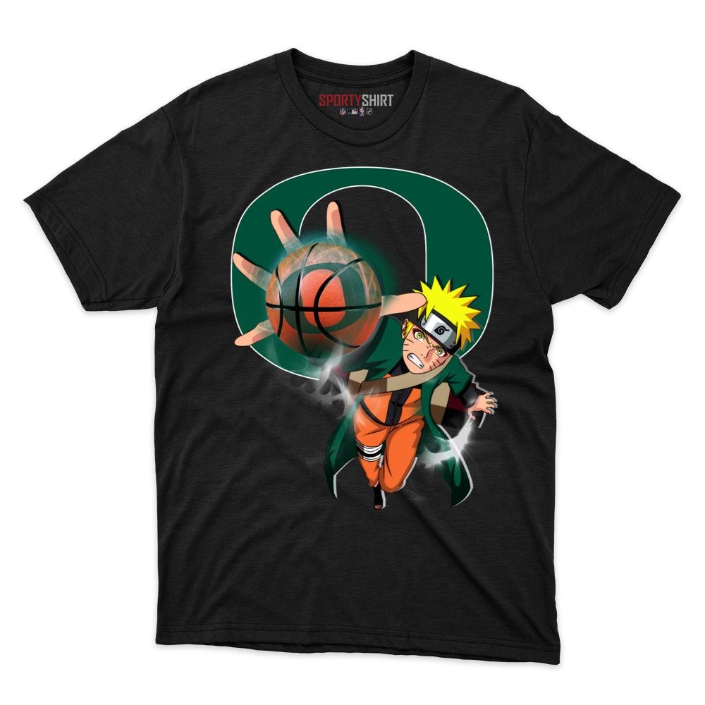Oregon Ducks Naruto Shinobi Unisex Cotton Graphic Tee, Hidden Leaf Ninja Crossover Shirt, Game Day Fan Gift