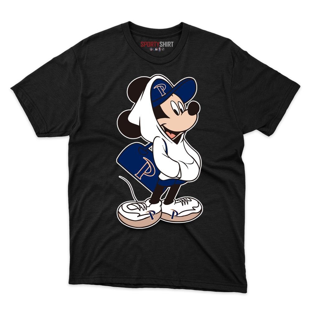Pepperdine Waves Mickey Mouse Unisex Cotton Graphic Tee, Disney Cartoon Crossover Fan Game Day Shirt