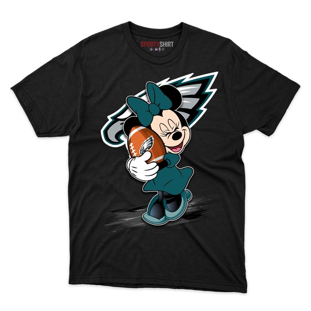 Philadelphia Eagles Minnie Mouse Unisex Cotton Graphic Tee, Disney Cartoon Fan Game Day Shirt