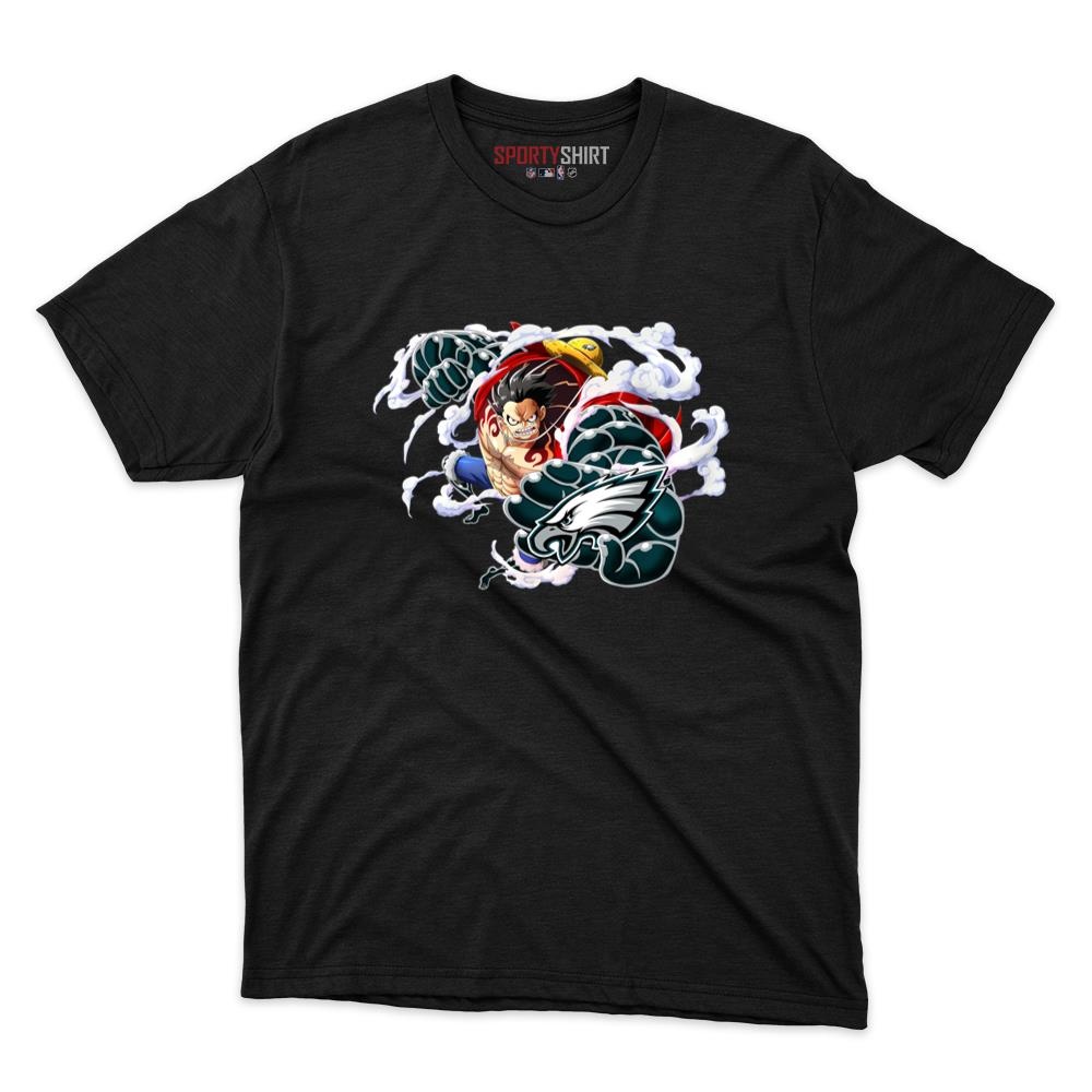 Philadelphia Eagles Monkey D Luffy Gear Five One Piece Unisex Cotton Tee, Anime Fan Game Day Shirt