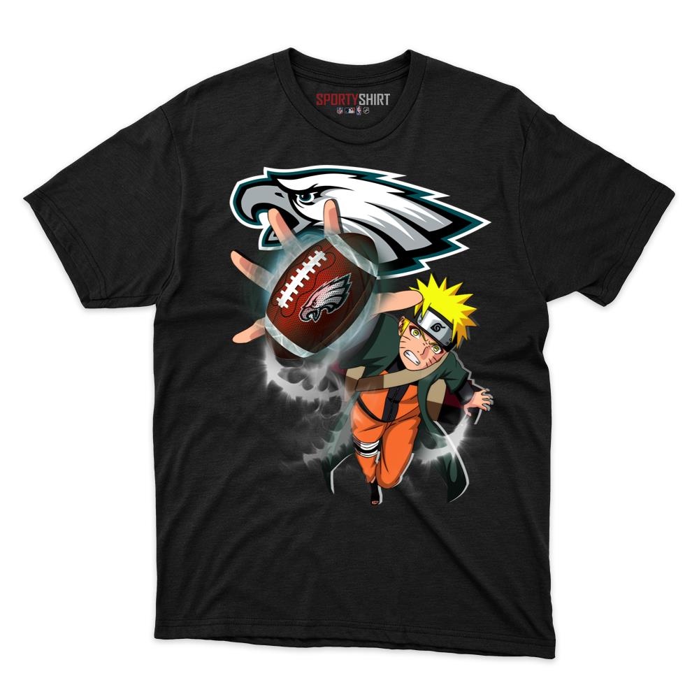 Philadelphia Eagles Naruto Uzumaki Unisex Cotton Graphic Tee, Anime Ninja Fan Game Day Shirt