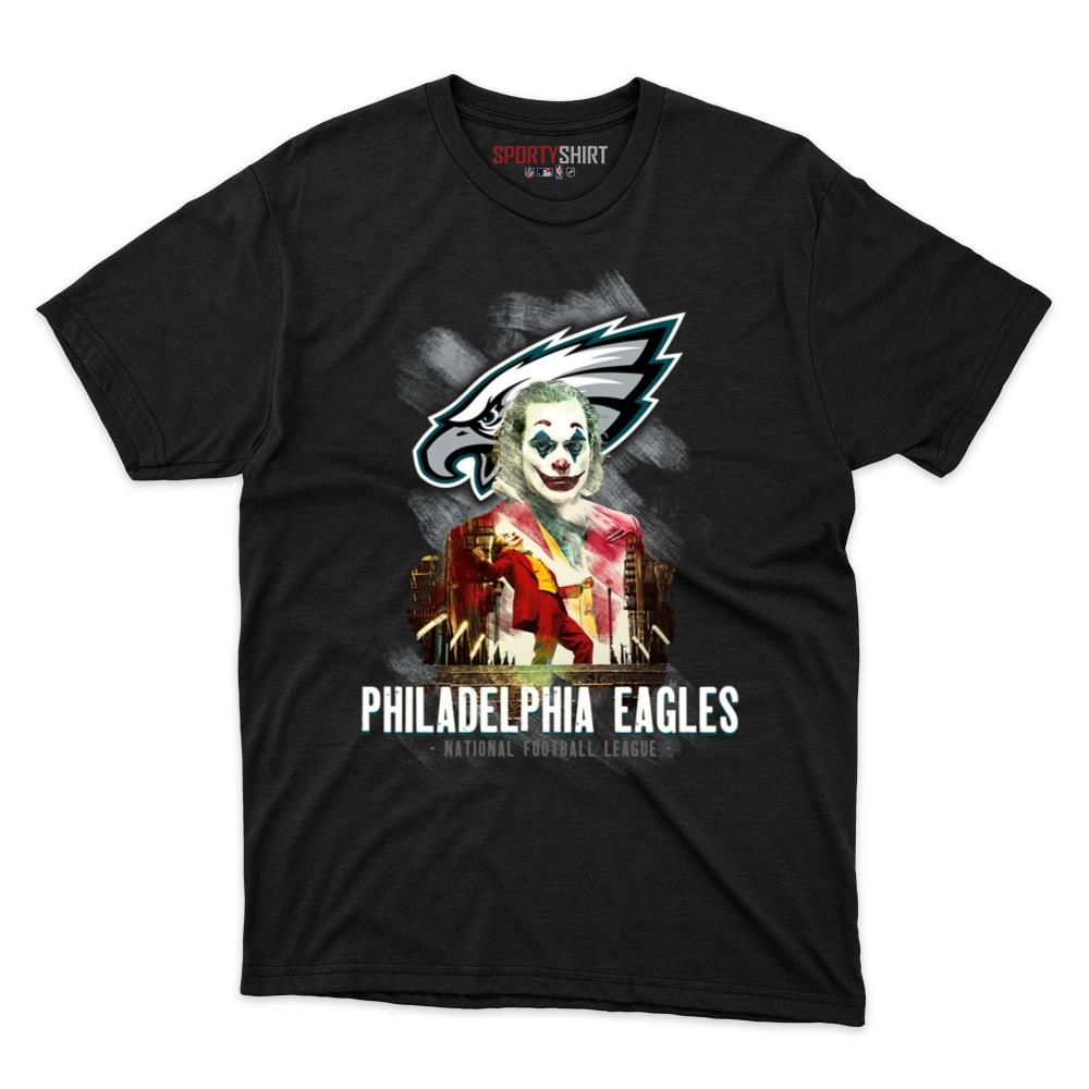 Philadelphia Eagles Put On A Happy Face Joker Unisex Cotton Graphic Tee, Villain Fan Game Day Shirt