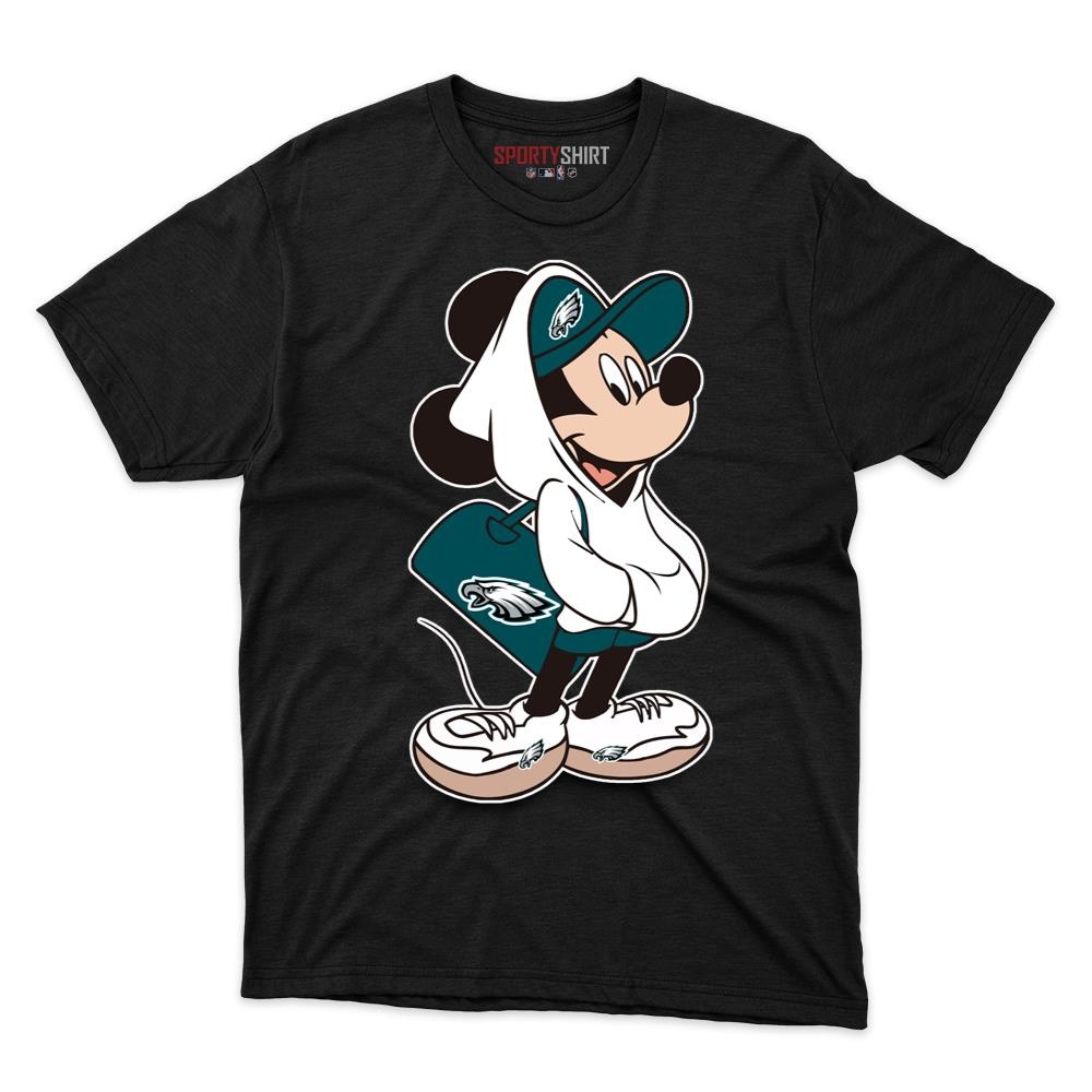 Philadelphia Eagles Mickey Mouse Unisex Cotton Graphic Tee, Disney Cartoon Fan Game Day Shirt