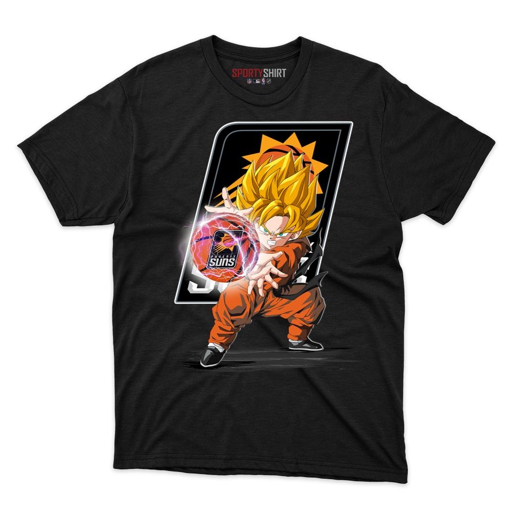 Phoenix Suns Goku Dragon Ball Z Unisex Cotton Graphic Tee, Anime Crossover Fan Game Day Shirt
