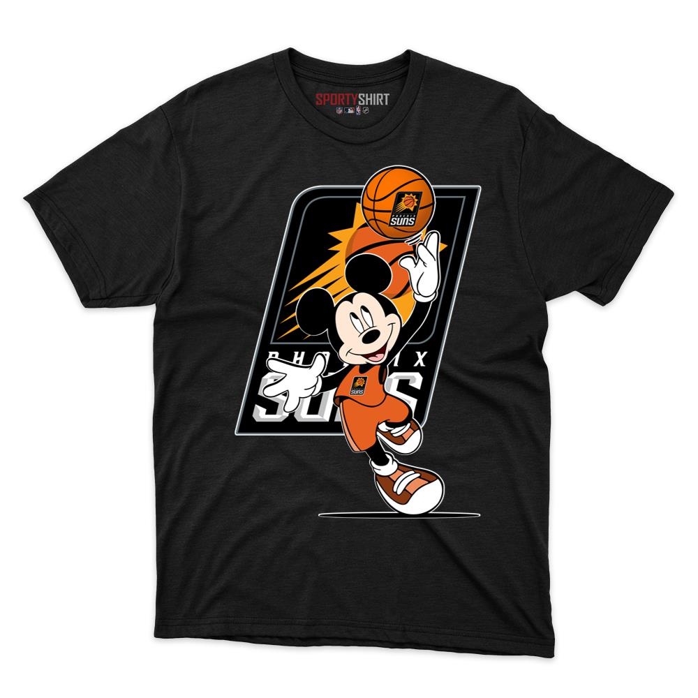Phoenix Suns Cartoon Mouse Player Unisex Cotton Graphic Tee, Mascot Crossover Fan Game Day Shirt