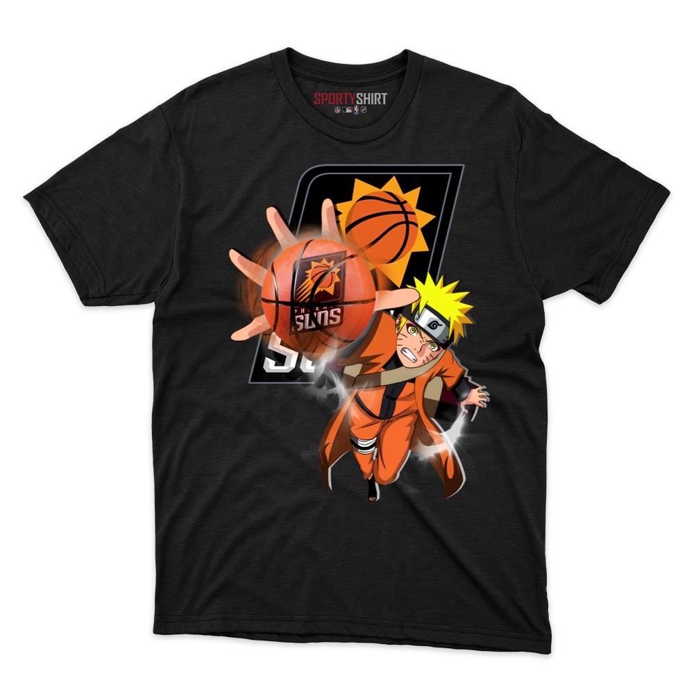Phoenix Suns Naruto Uzumaki Unisex Cotton Graphic Tee, Anime Ninja Crossover Fan Game Day Shirt