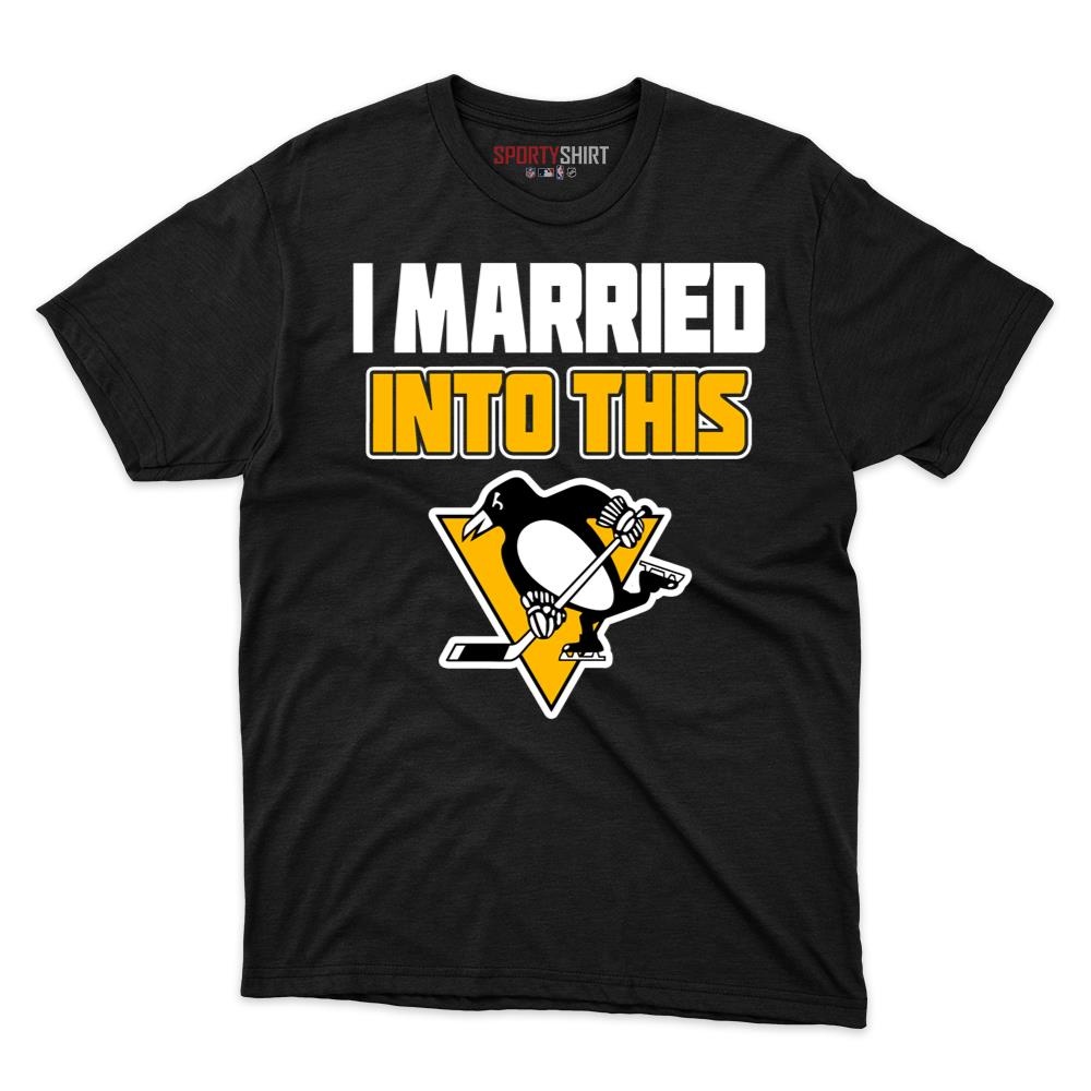 Pittsburgh Penguins I Married Into This Unisex Cotton Graphic Tee, Funny In-Law Fan Gift Shirt