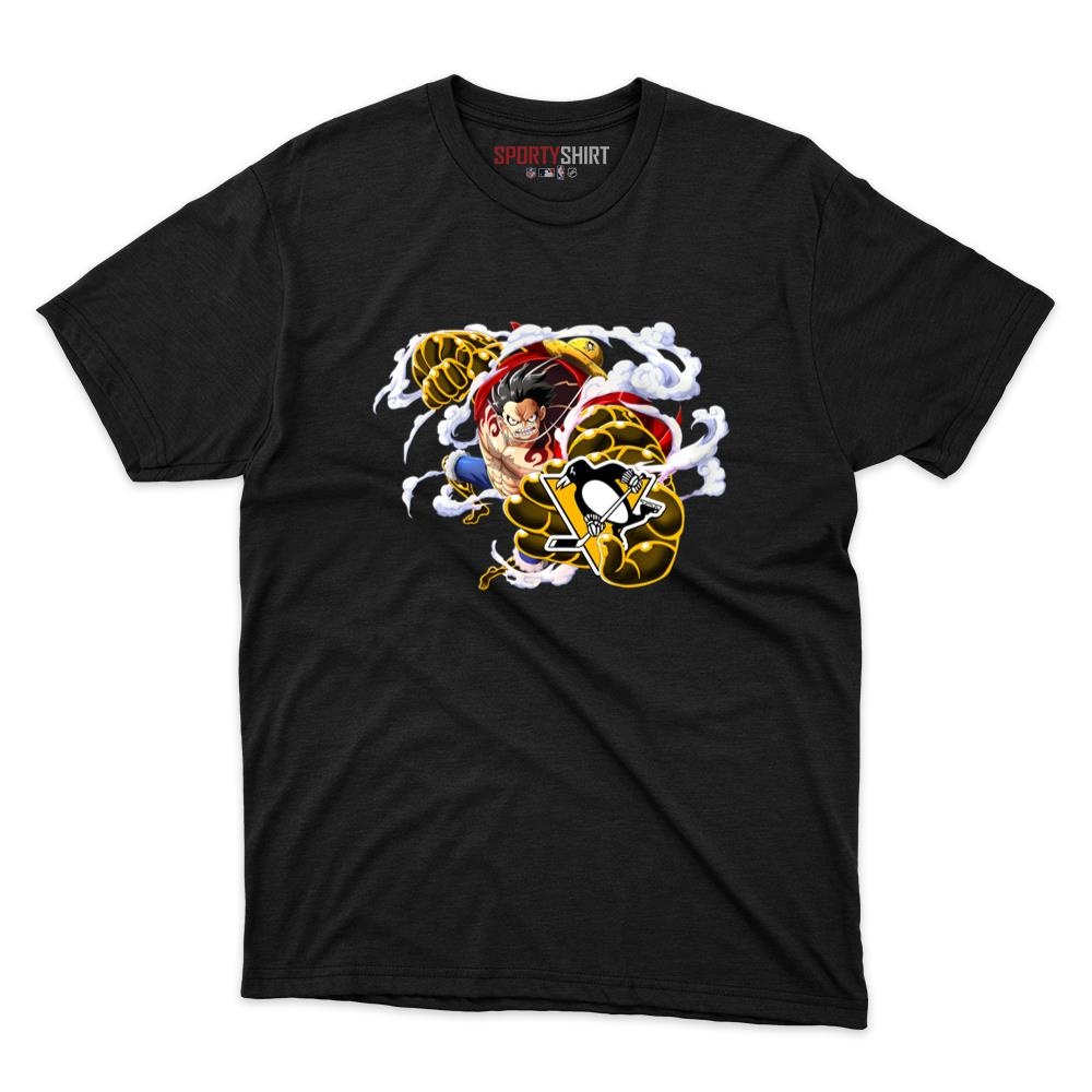 Pittsburgh Penguins Monkey D Luffy Gear Five One Piece Unisex Cotton Tee, Anime Fan Game Day Shirt