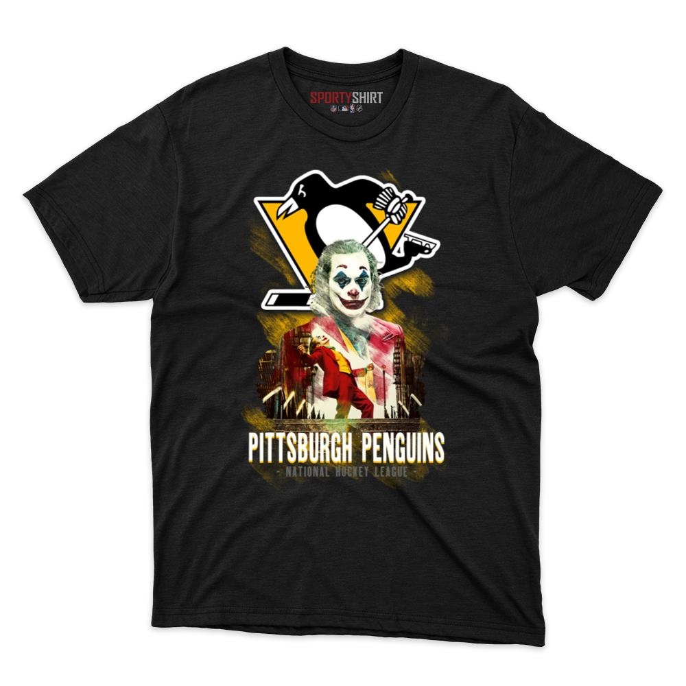 Pittsburgh Penguins Put On A Happy Face Joker Unisex Cotton Tee, Villain Fan Game Day Shirt