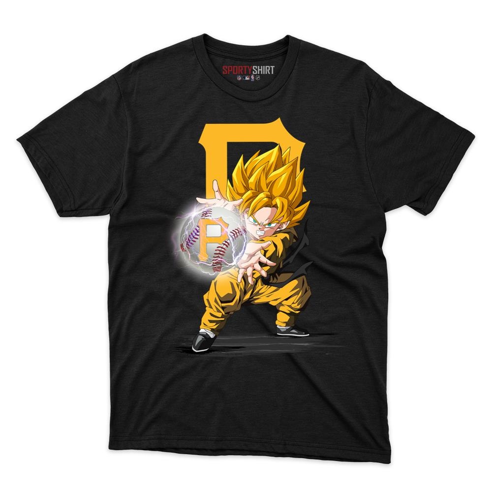 Pittsburgh Pirates Goku Dragon Ball Z Unisex Cotton Graphic Tee, Anime Crossover Fan Game Day Shirt