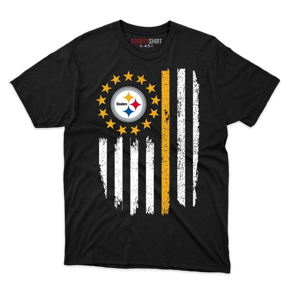 Pittsburgh Steelers Betsy Ross Flag Unisex Cotton Graphic Tee, Patriotic USA Fan Game Day Shirt