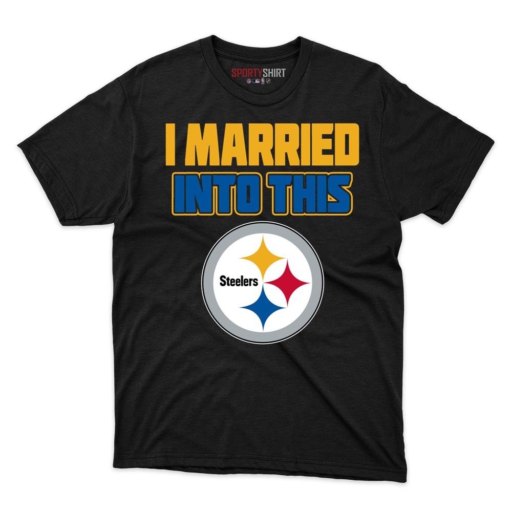 Pittsburgh Steelers I Married Into This Unisex Cotton Graphic Tee, Funny In-Law Fan Gift Shirt