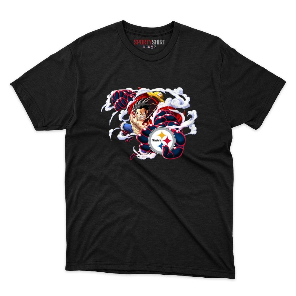 Pittsburgh Steelers Monkey D Luffy Gear Five One Piece Unisex Cotton Tee, Anime Fan Game Day Shirt