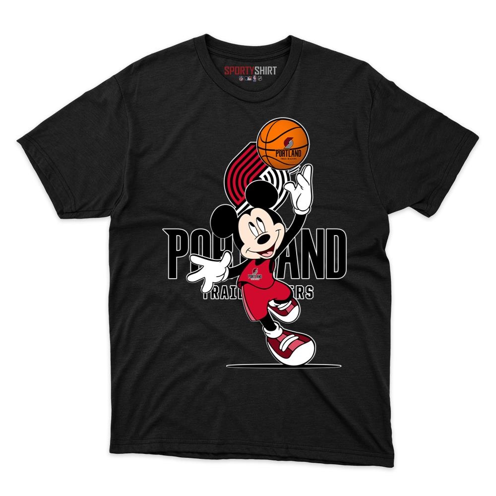Portland Trail Blazers Classic Mouse Player Unisex Shirt, Disney Cartoon Cotton Graphic Tee, Game Day Fan Gift