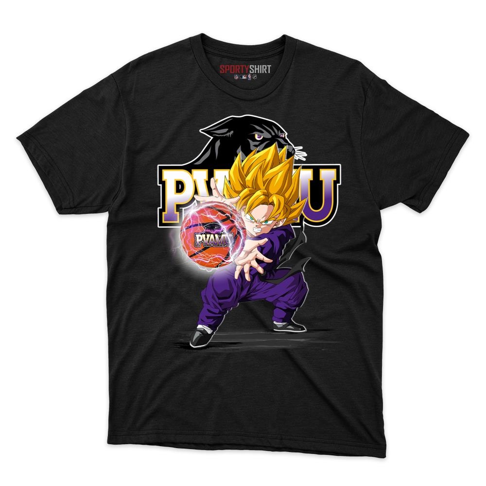 Prairie View A&M Panthers Goku Dragon Ball Z Unisex Shirt, Anime Crossover Cotton Graphic Tee, Game Day Gift