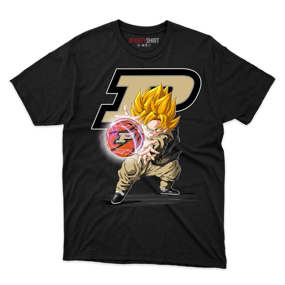 Purdue Boilermakers Goku Dragon Ball Z Unisex Shirt, Anime Crossover Cotton Graphic Tee, Game Day Fan Gift