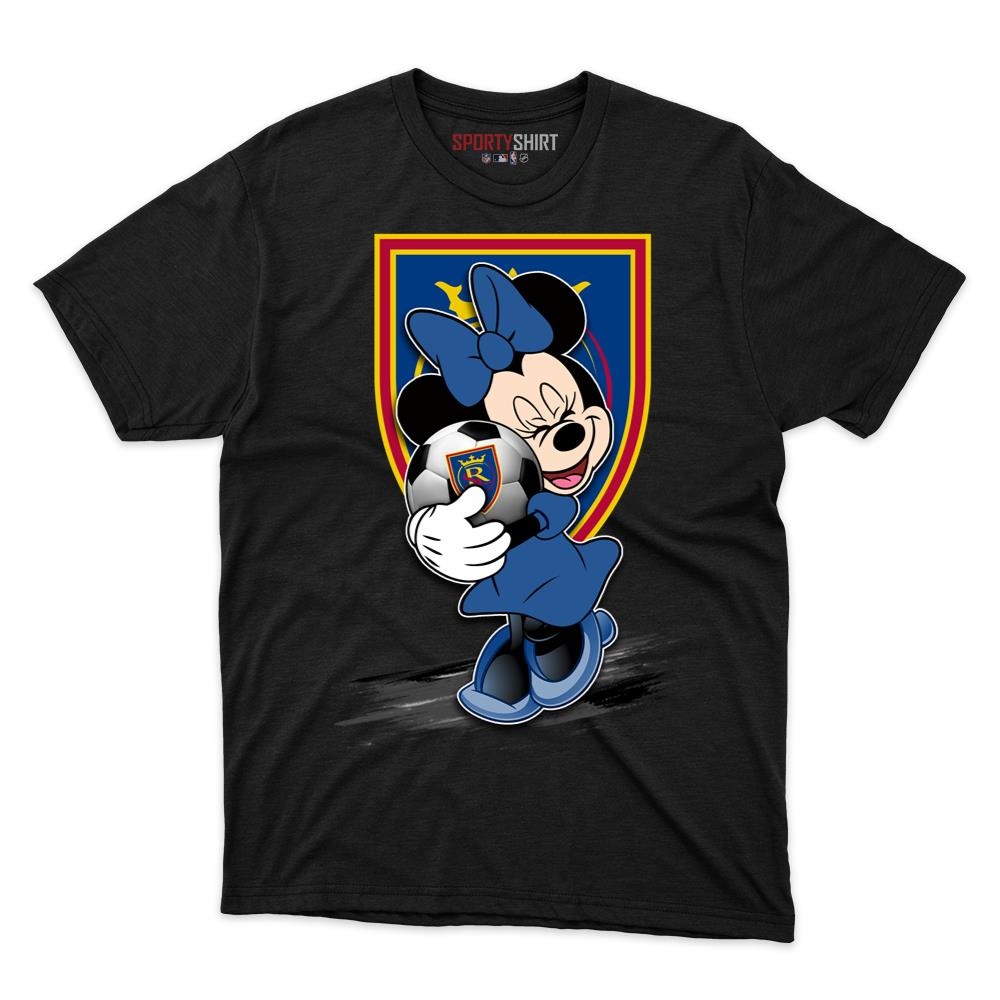 Real Salt Lake MLS Minnie Mouse Unisex Shirt, Disney Cartoon Crossover Cotton Graphic Tee, Game Day Fan Gift