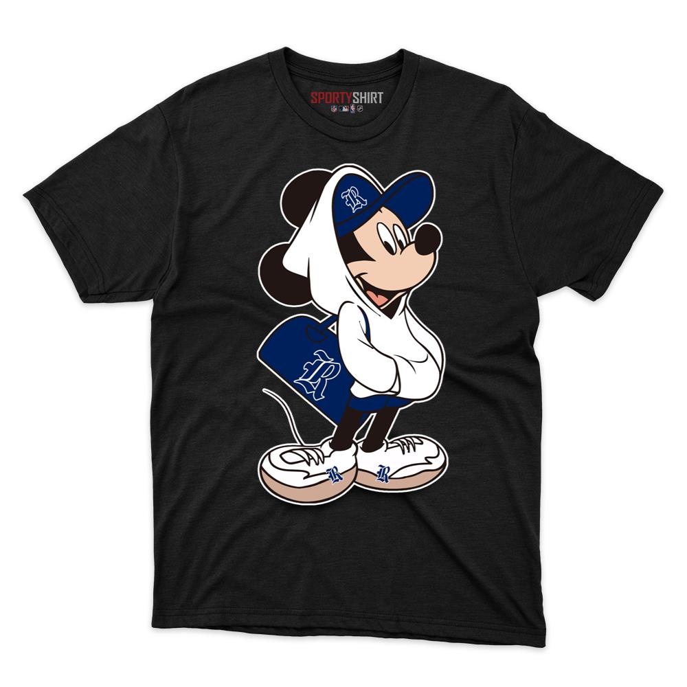 Rice Owls Meets Mickey Mouse Unisex Shirt, Disney Cartoon Crossover Cotton Graphic Tee, Game Day Fan Gift